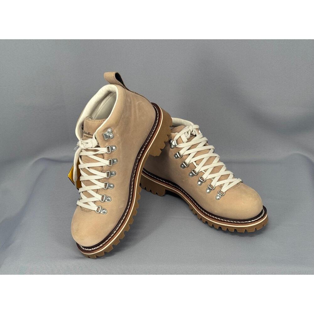 Eddie Bauer K-6 Boots Womens US 9.5 UK 7 Beige Vibram Waterproof Hiking